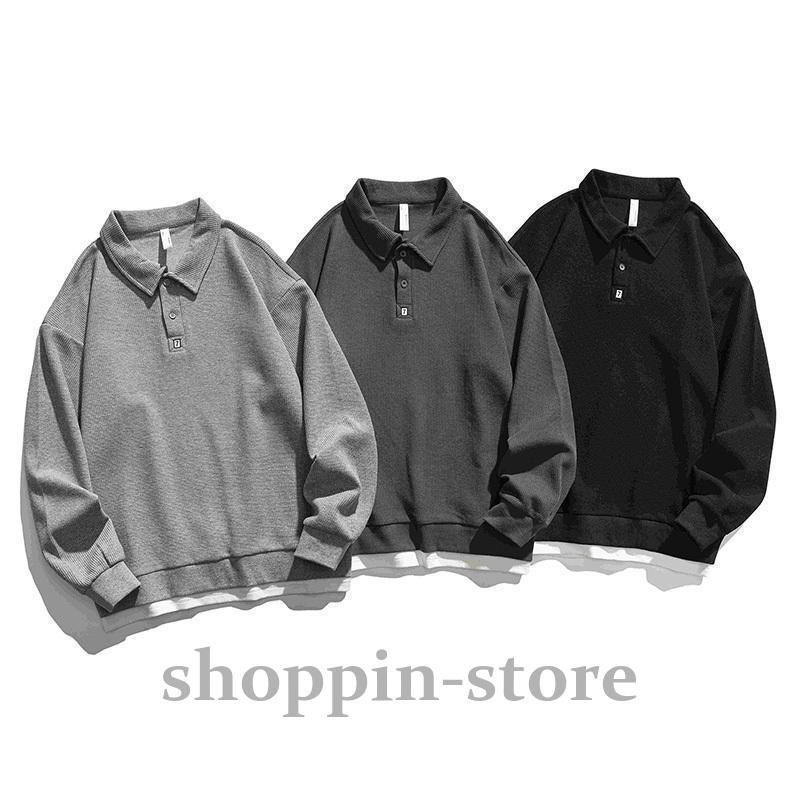 スウェット メンズ 無地 重ね着風 おしゃれ フェイクレイヤード トップス ビッグシルエット スポーツ オーバーサイズ ストリート カジュアル 