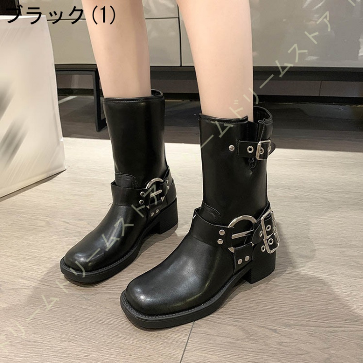 ロングブーツ ブーツ レディース ロング エンジニアブーツ エンジニア 疲れない 黒 大きいサイズ3L チャンキーヒール 防寒 靴 25.0CM 歩きやすい シンプル 