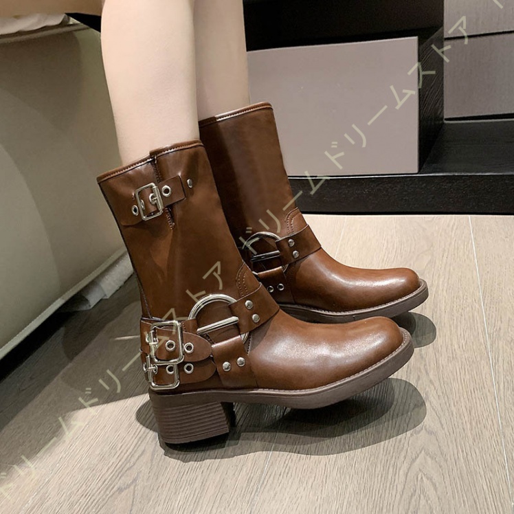 ロングブーツ ブーツ レディース ロング エンジニアブーツ エンジニア 疲れない 黒 大きいサイズ3L チャンキーヒール 防寒 靴 25.0CM 歩きやすい シンプル 
