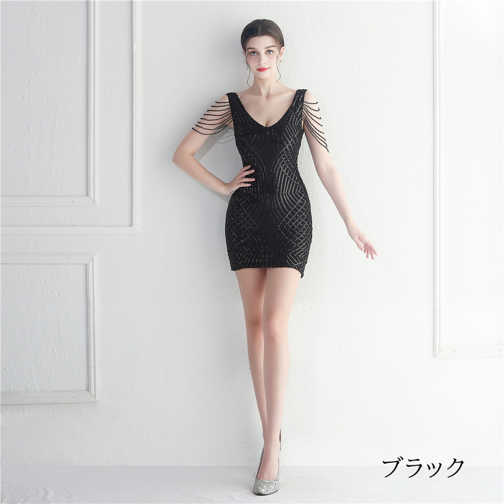 カラードレス ミニドレス 袖なし パーティードレス 結婚式 二次会 演奏会 発表会 スパンファスナー 演出 ワンピース ミディアムドレス フォーマルドレス 