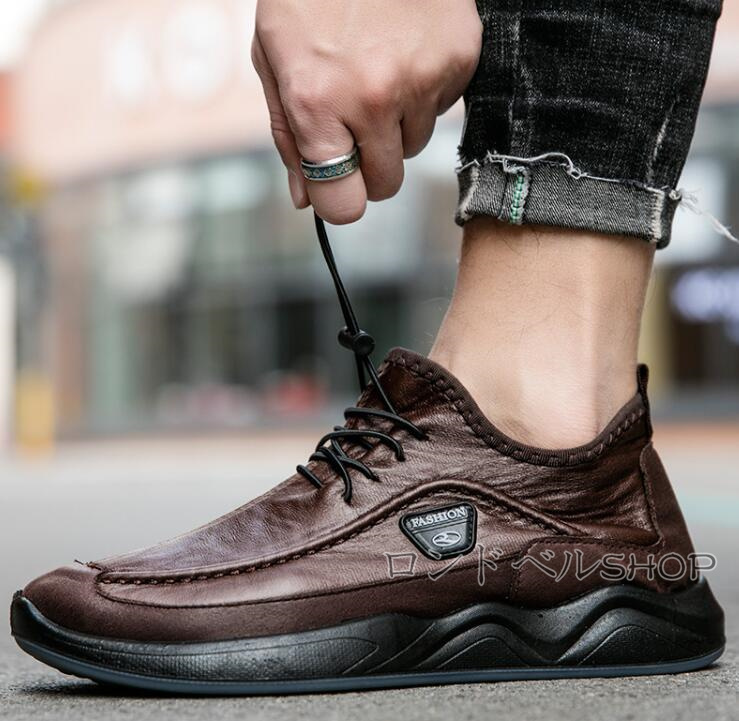 メンズ カジュアルビジネス スニーカー 疲れない ワークブーツ 防水 普段着 紳士靴 大きいサイズ おしゃれ PU革靴 紐靴 仕事 幅広 父の日 通勤 軽量 