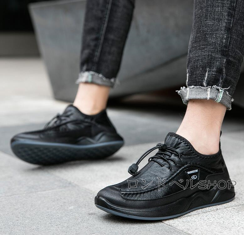 メンズ カジュアルビジネス スニーカー 疲れない ワークブーツ 防水 普段着 紳士靴 大きいサイズ おしゃれ PU革靴 紐靴 仕事 幅広 父の日 通勤 軽量 
