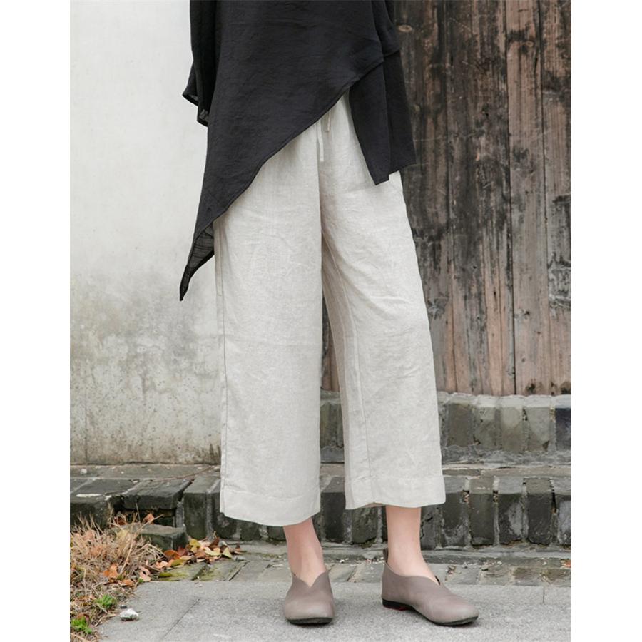 チノパン ワイドパンツ レディース リネン パンツ ウエストゴム カジュアル ズボン ロング イージーパンツ ボゆったり 体型カバー 春夏 秋 