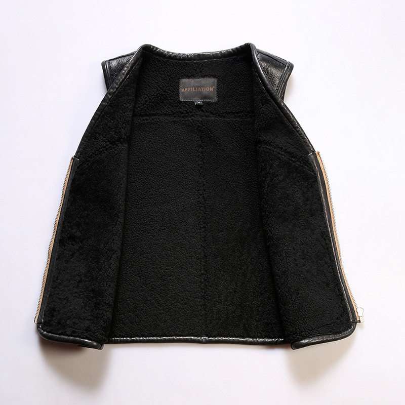 。ベスト 羊革ベスト 革ジャン バイクジャケット ダブルライダース メンズ レザー カウボーイ バイカー レッド ブラック 