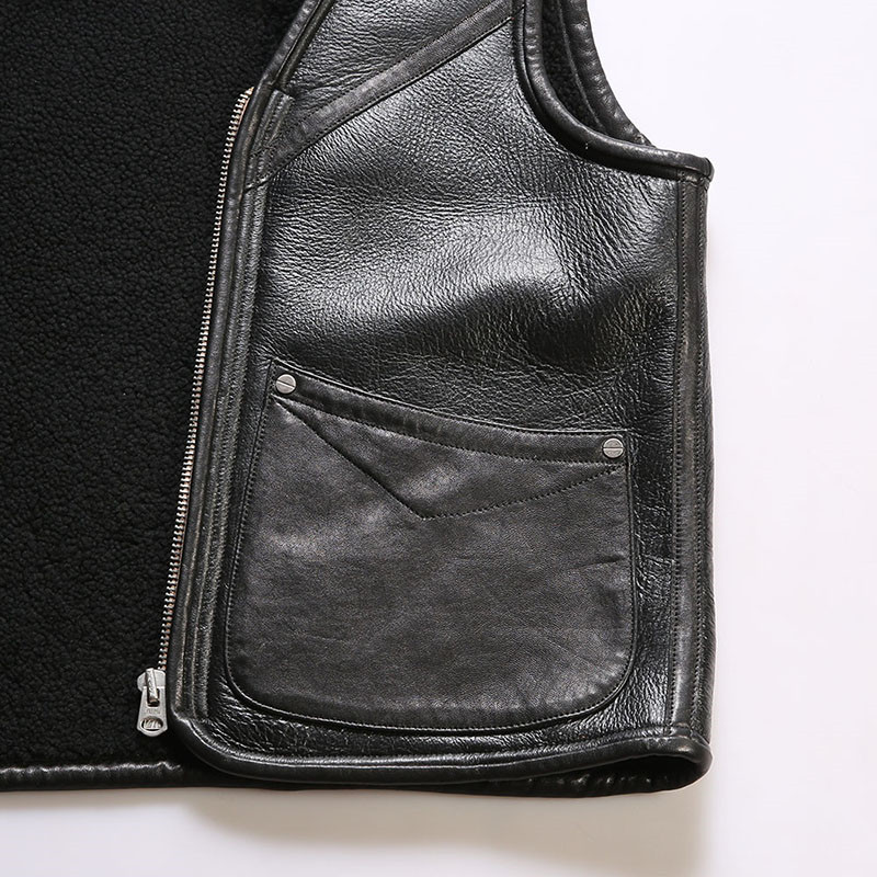 。ベスト 羊革ベスト 革ジャン バイクジャケット ダブルライダース メンズ レザー カウボーイ バイカー レッド ブラック 