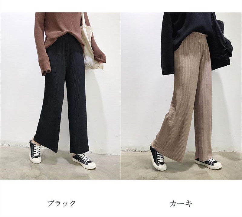 チノパン ワイドパンツ レディース プリーツ パンツ ウエストゴム 体型カバー カジュアル 春夏 イージーパンツ ボゆったり ロング ズボン 