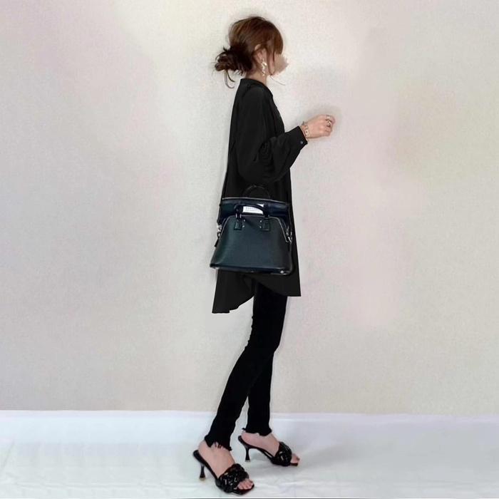 ブラウス レディース 長袖 パフスリーブ フリルブラウス Vネック 裾アシンメト20代 体型カ カジュアル 通学 40代 30代 