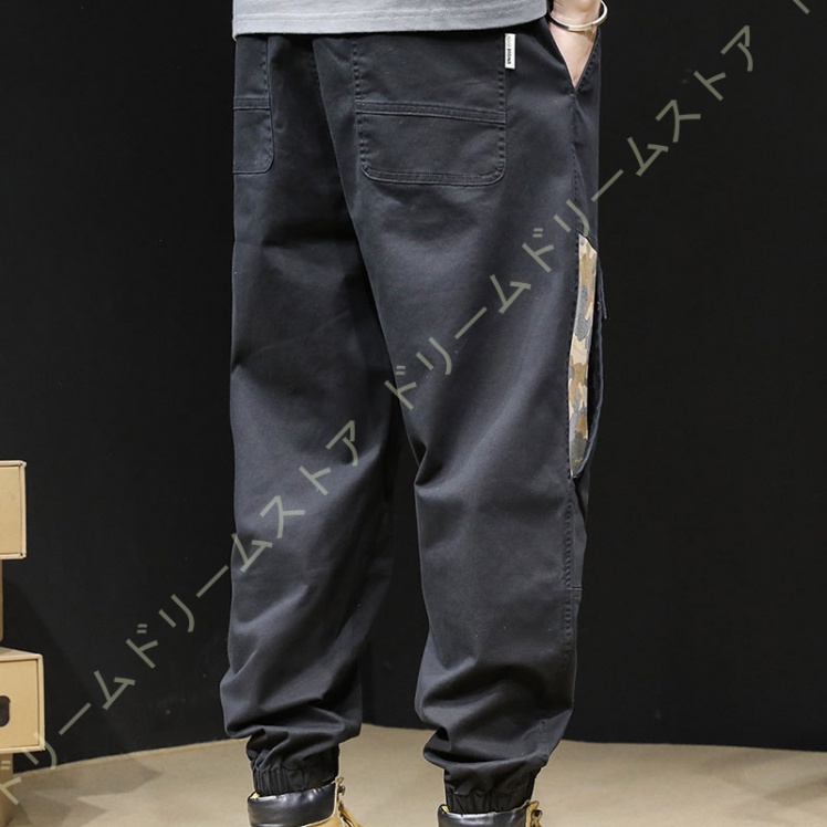 大きいサイズ メンズ パンツ カーゴパンツ ワイド ゆったり ズボン ワーク イージーパンツ 作業服 ワークパンツ 黒 作業着 大きいサイズ ミリタリーパンツ 