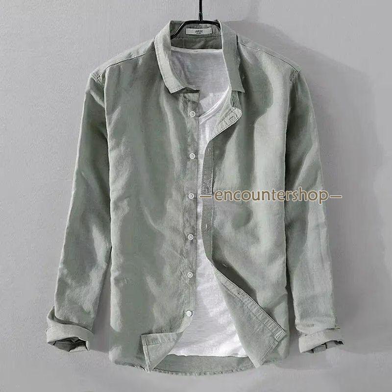 シャツ メンズ 長袖シャツ リネン風 カジュアル トップス ビジネス 開襟シャツ ボタンシャツ 秋服 春 スリム 大きいサイズ 秋 紳士 おしゃれ 