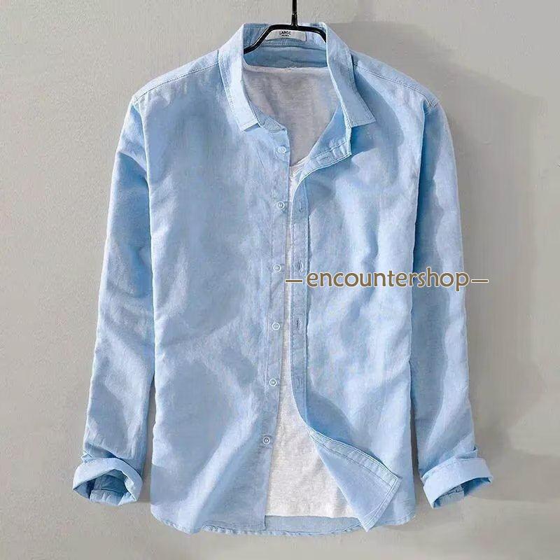 シャツ メンズ 長袖シャツ リネン風 カジュアル トップス ビジネス 開襟シャツ ボタンシャツ 秋服 春 スリム 大きいサイズ 秋 紳士 おしゃれ 