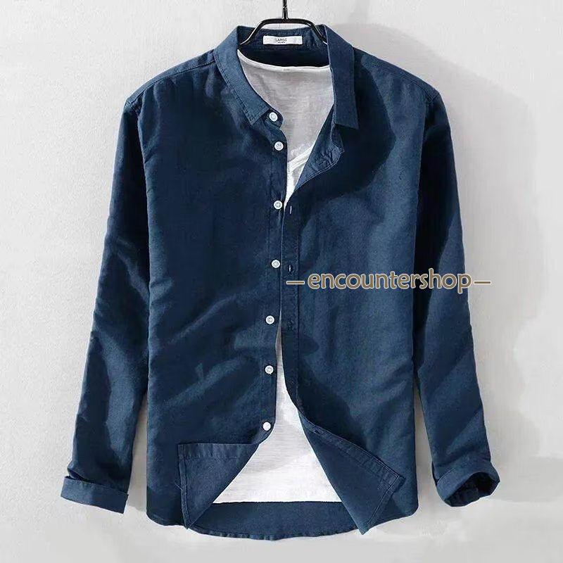 シャツ メンズ 長袖シャツ リネン風 カジュアル トップス ビジネス 開襟シャツ ボタンシャツ 秋服 春 スリム 大きいサイズ 秋 紳士 おしゃれ 