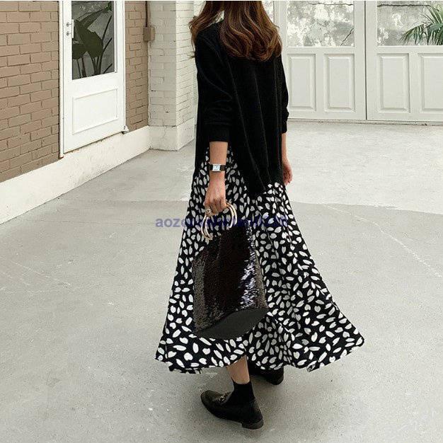 ワンピース レディース 40代 ワンピース 春秋 きれいめ 30代 2色 Aライン おしゃれ 50代 大人 ロングワンピース長袖 着痩せ 