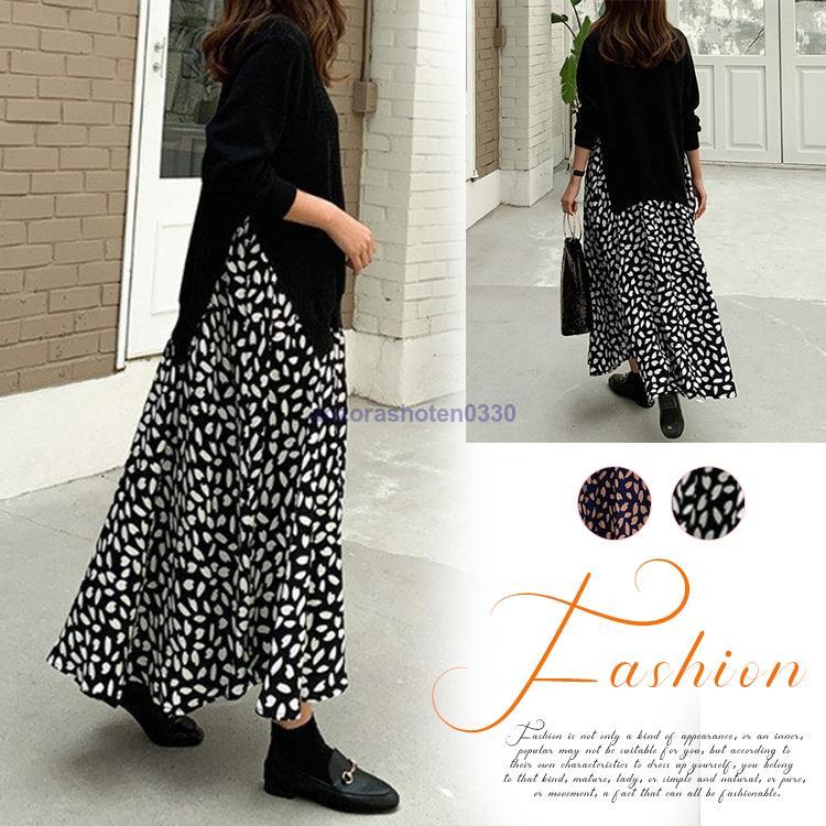 ワンピース レディース 40代 ワンピース 春秋 きれいめ 30代 2色 Aライン おしゃれ 50代 大人 ロングワンピース長袖 着痩せ 