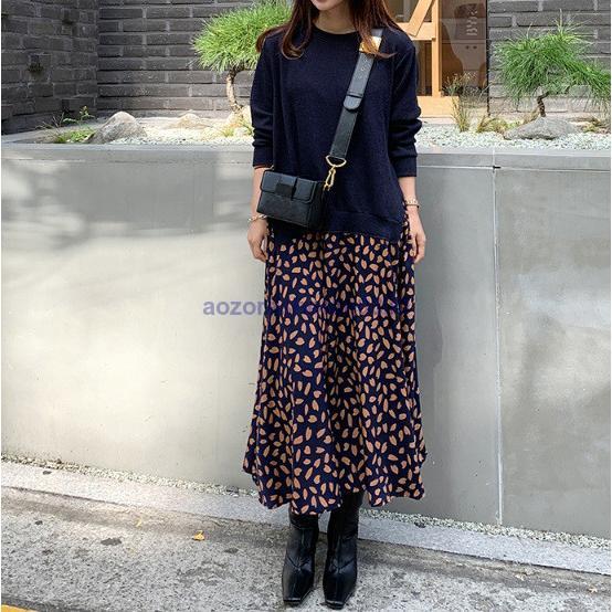 ワンピース レディース 40代 ワンピース 春秋 きれいめ 30代 2色 Aライン おしゃれ 50代 大人 ロングワンピース長袖 着痩せ 