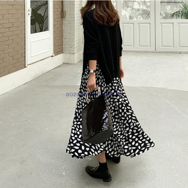 ワンピース レディース 40代 ワンピース 春秋 きれいめ 30代 2色 Aライン おしゃれ 50代 大人 ロングワンピース長袖 着痩せ 