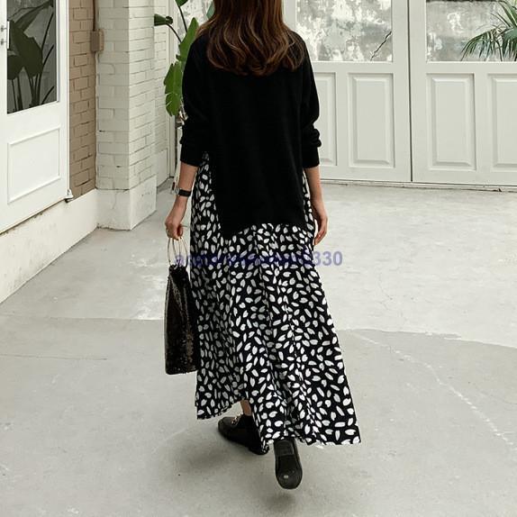 ワンピース レディース 40代 ワンピース 春秋 きれいめ 30代 2色 Aライン おしゃれ 50代 大人 ロングワンピース長袖 着痩せ 