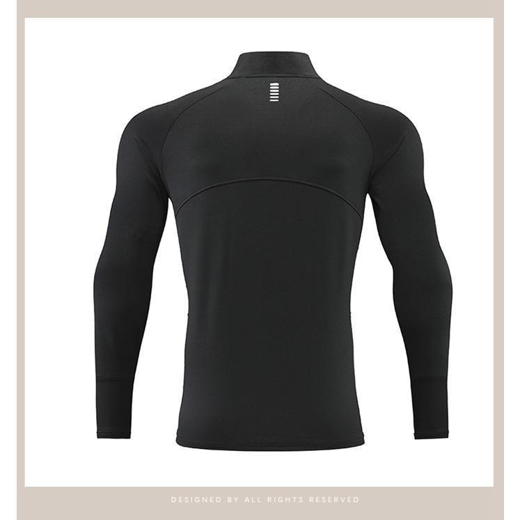 長袖Tシャツ メンズ 長袖 Tシャツ ファスナー ボトルネック ストレッチ シンプル 無地 カジュアル 速乾性 トップス 弾力性 通気性 