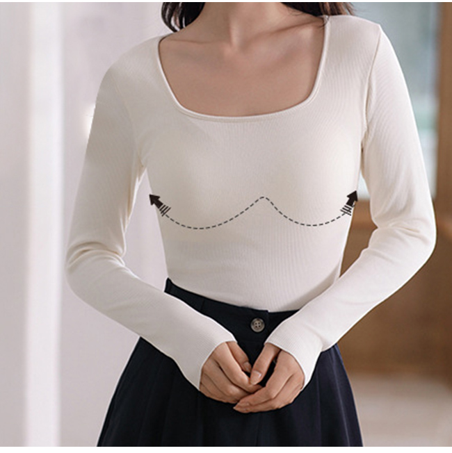 インナー レディース 保温下着 カットソー 長袖 カップ付き 通勤 秋冬 肌着 温かい 薄手 暖かい アンダーウェア 無地 OL パッド付き 日常 防寒 