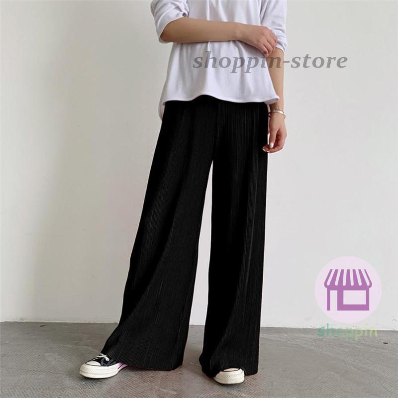 ワイドパンツ レディース プリーツパンツ スカート風 ロング丈 セルフカット ゆったり ルームウエア 。 バギーパンツ カジュアル リラックス 無地 