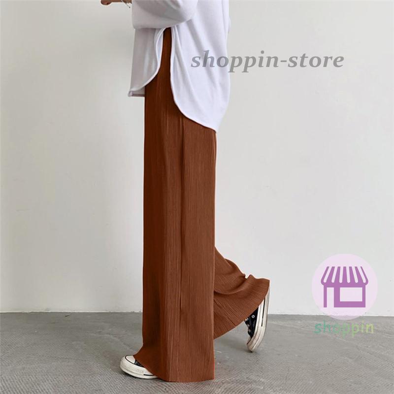 ワイドパンツ レディース プリーツパンツ スカート風 ロング丈 セルフカット ゆったり ルームウエア 。 バギーパンツ カジュアル リラックス 無地 