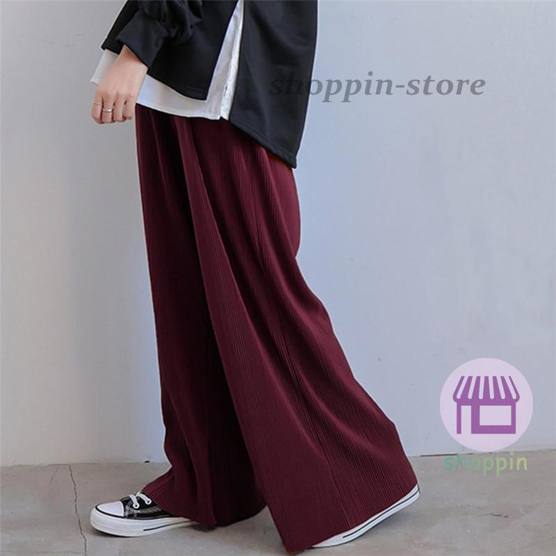 ワイドパンツ レディース プリーツパンツ スカート風 ロング丈 セルフカット ゆったり ルームウエア 。 バギーパンツ カジュアル リラックス 無地 