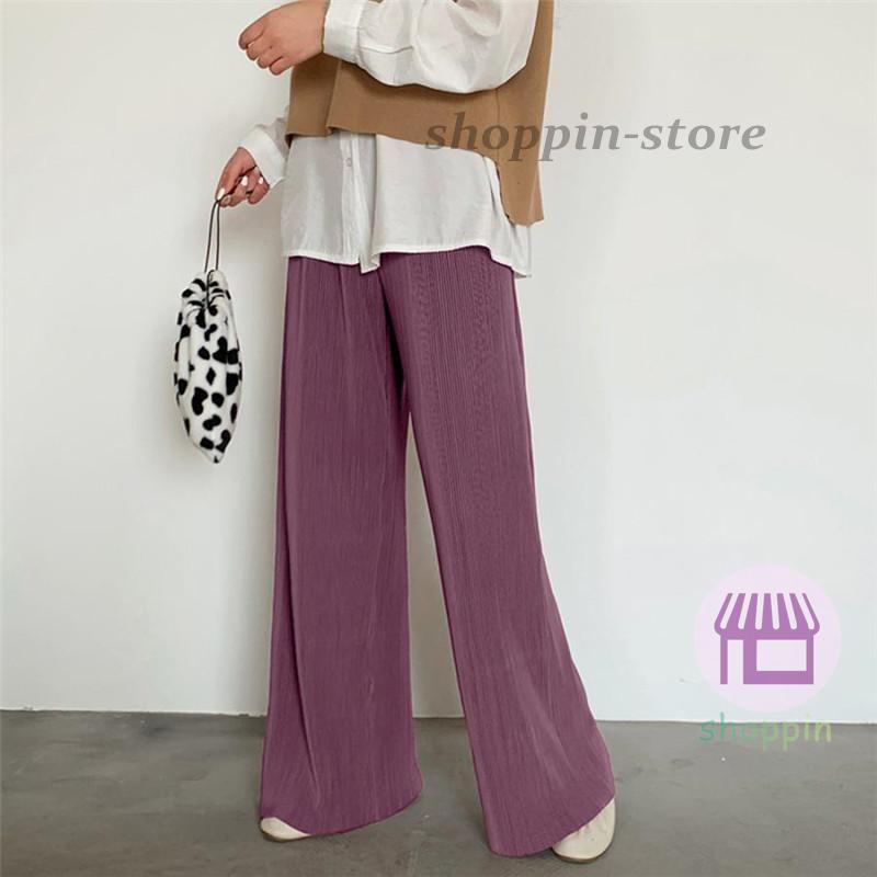 ワイドパンツ レディース プリーツパンツ スカート風 ロング丈 セルフカット ゆったり ルームウエア 。 バギーパンツ カジュアル リラックス 無地 