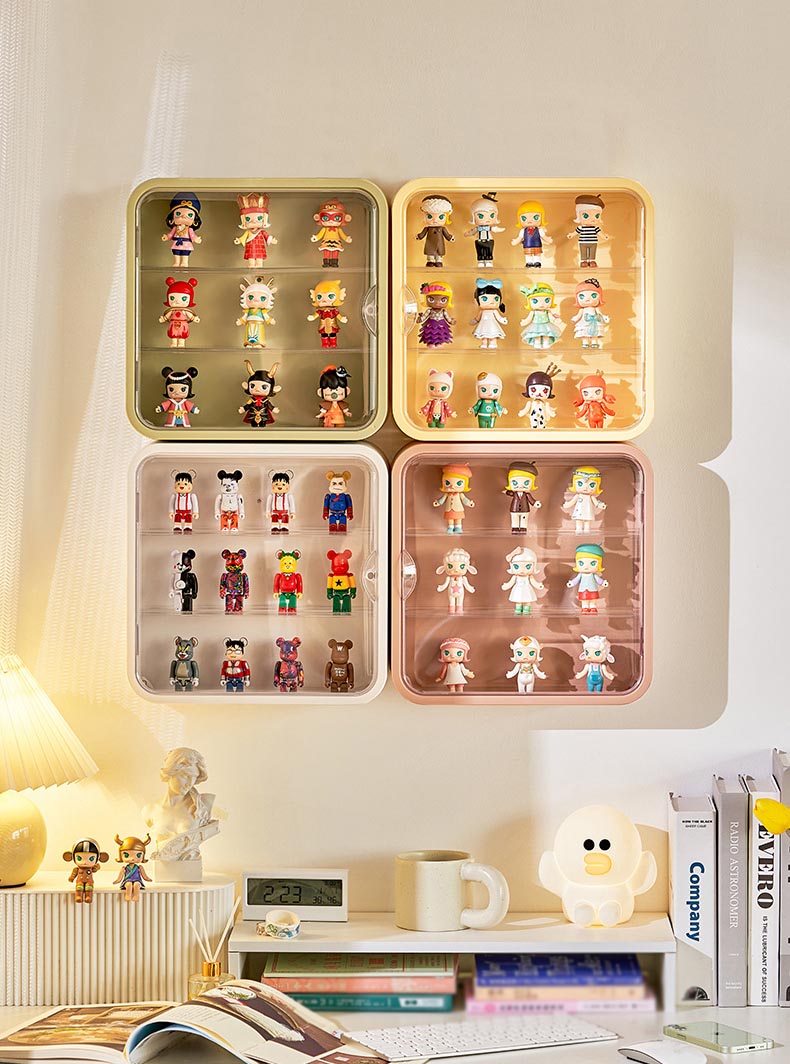 壁掛け コレクションケース 3段 フィギュアケース 収納 おしゃれ 粘着式 コレクションボックス クリアケース 展 透明 コレクションラック 取り付け 