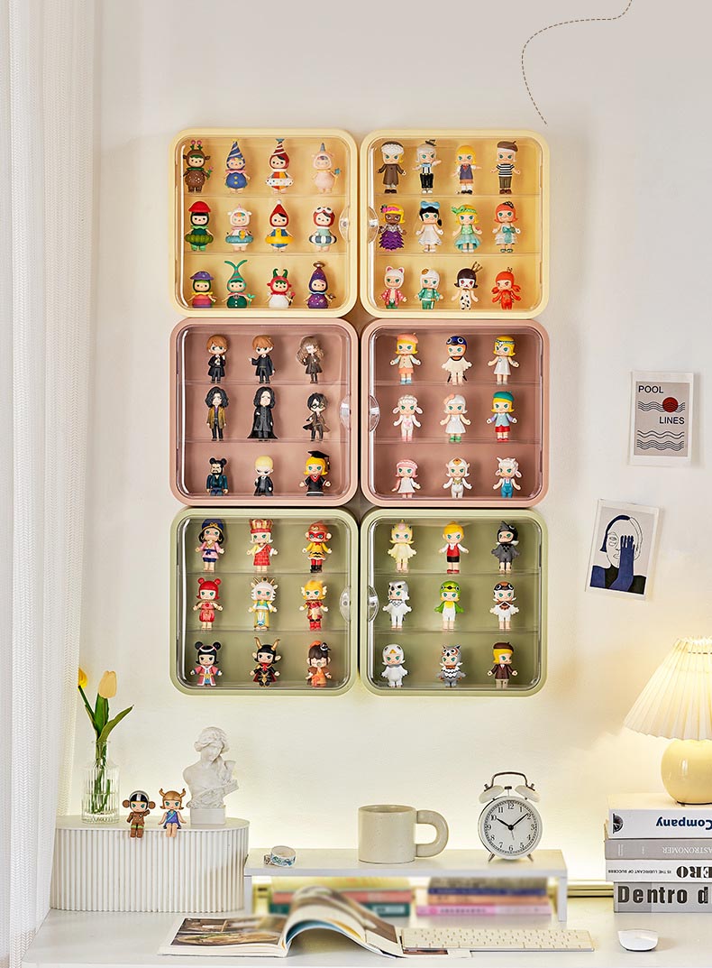 壁掛け コレクションケース 3段 フィギュアケース 収納 おしゃれ 粘着式 コレクションボックス クリアケース 展 透明 コレクションラック 取り付け 
