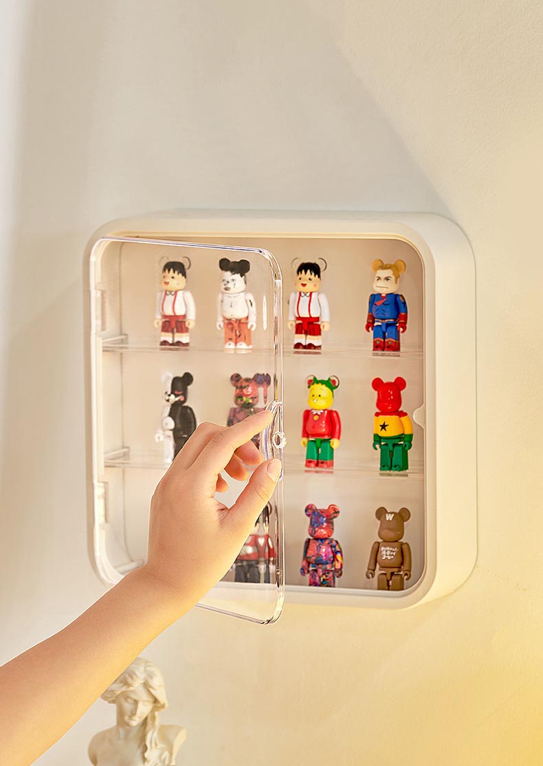 壁掛け コレクションケース 3段 フィギュアケース 収納 おしゃれ 粘着式 コレクションボックス クリアケース 展 透明 コレクションラック 取り付け 