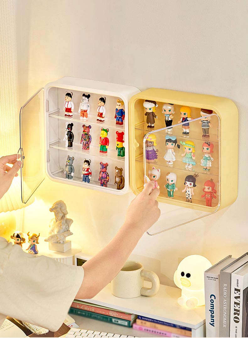 壁掛け コレクションケース 3段 フィギュアケース 収納 おしゃれ 粘着式 コレクションボックス クリアケース 展 透明 コレクションラック 取り付け 
