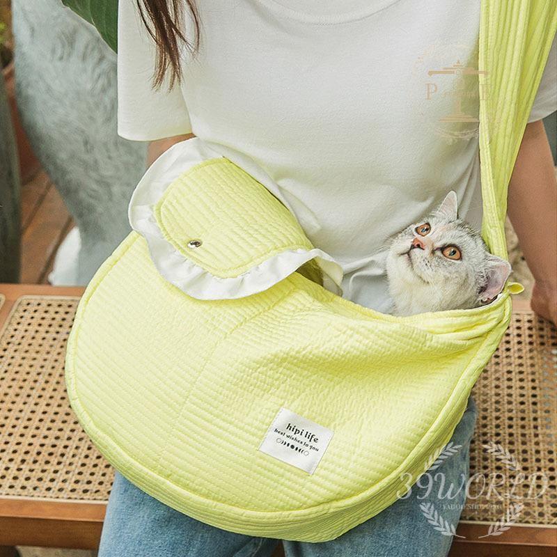 犬 スリング ペットスリング 猫 抱っこ紐 抱っこひも お散歩 キャリーバッグ ドッグスリング ポケット付き 無地 持ち運び 飛び出し防止 お出掛け 小型犬 