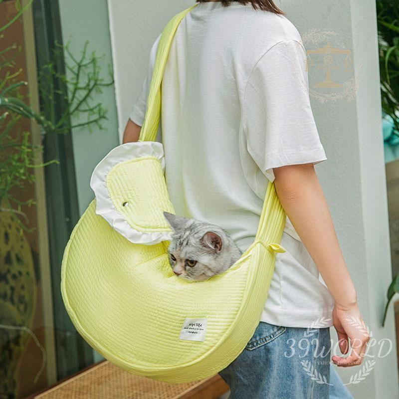 犬 スリング ペットスリング 猫 抱っこ紐 抱っこひも お散歩 キャリーバッグ ドッグスリング ポケット付き 無地 持ち運び 飛び出し防止 お出掛け 小型犬 