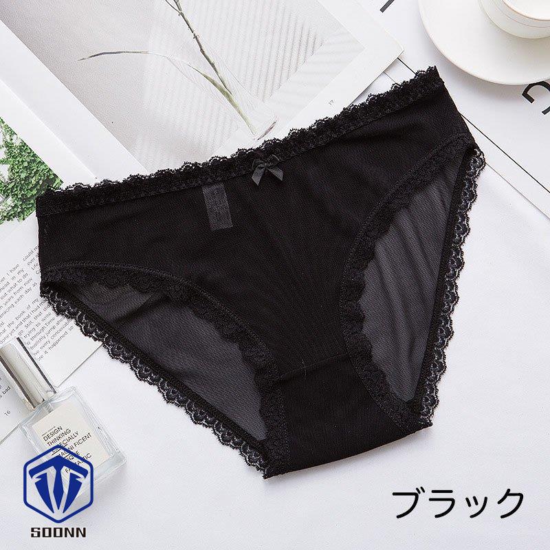 ショーツ パンティ 下着 レディース 女性用 ローライズ 黒 レース メッシュ 赤 リボン付き スタンダード ヘビロテ 白 定番 ピンク 通気性 透け 
