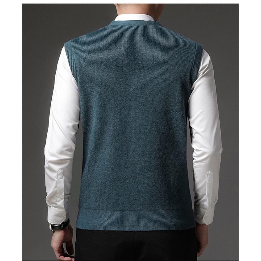 ベスト メンズ ニット ジレ 前開き Vネック ビジネス トップス 冬 防寒着 春 チョッキ 暖かい 通学 インナー 秋 オフィス通勤 カジュアル 
