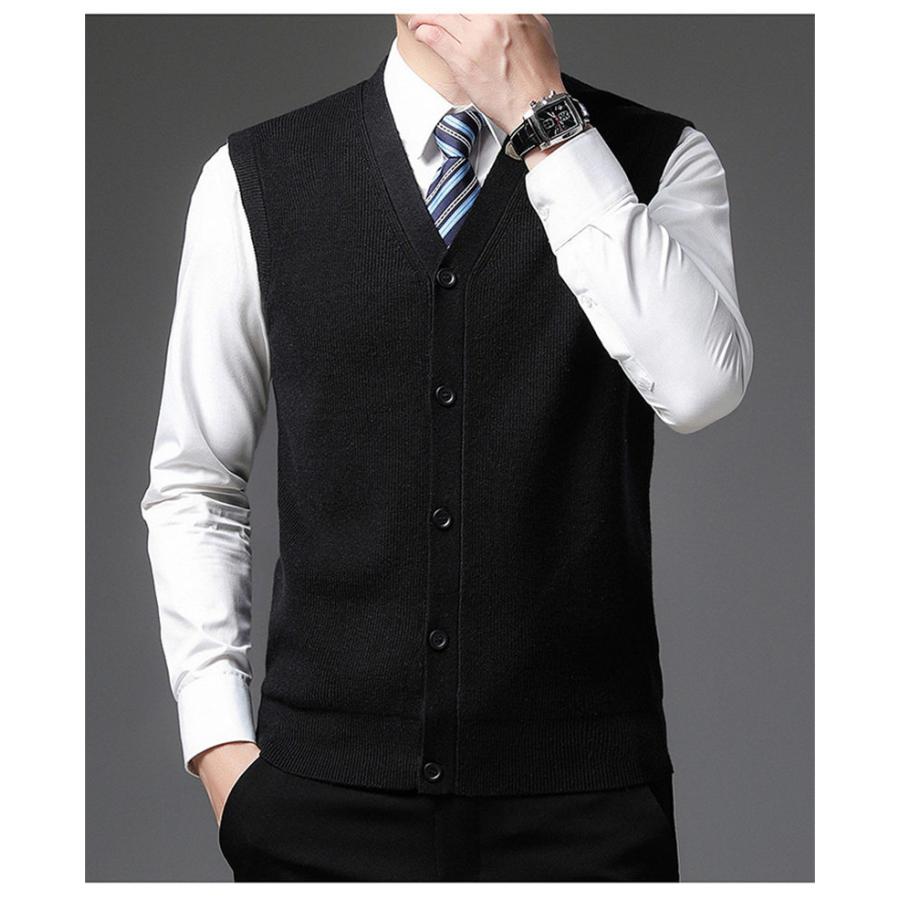 ベスト メンズ ニット ジレ 前開き Vネック ビジネス トップス 冬 防寒着 春 チョッキ 暖かい 通学 インナー 秋 オフィス通勤 カジュアル 