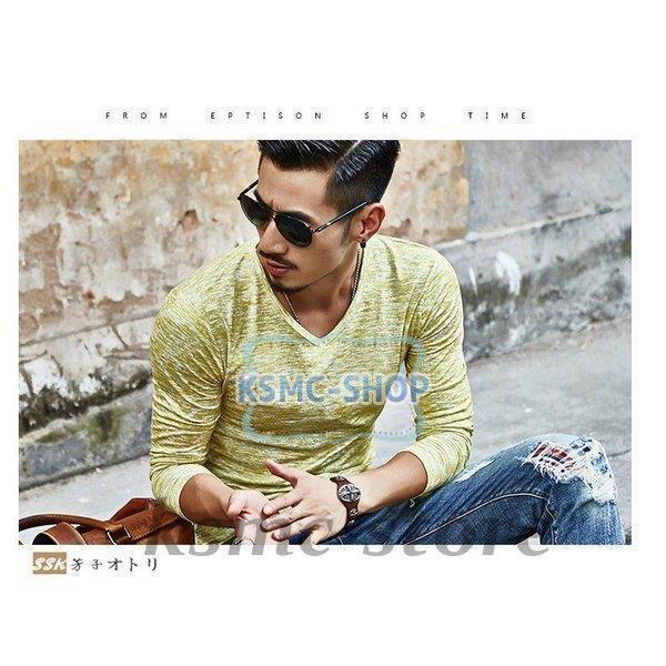 長袖Tシャツ メンズ クルーネック 長袖 カジュアルTシャツ Tシャツ 花柄 細身 カジュアル サマー インナー 夏 お兄系 