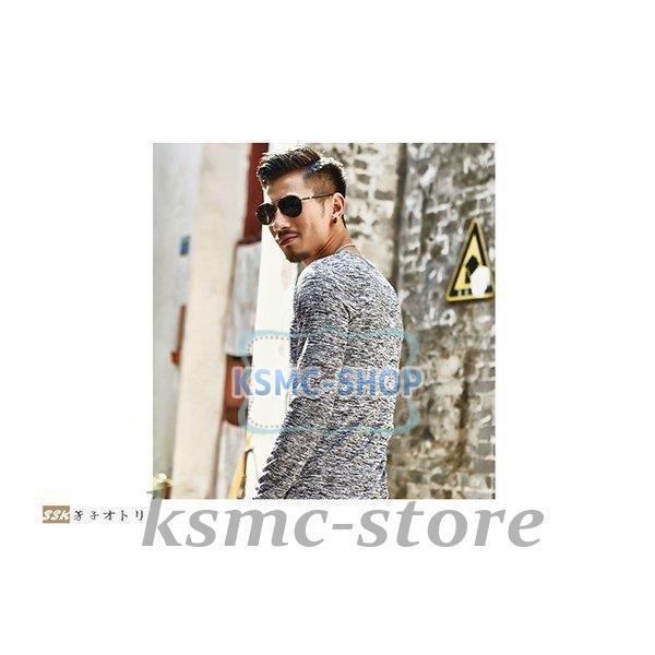 長袖Tシャツ メンズ クルーネック 長袖 カジュアルTシャツ Tシャツ 花柄 細身 カジュアル サマー インナー 夏 お兄系 