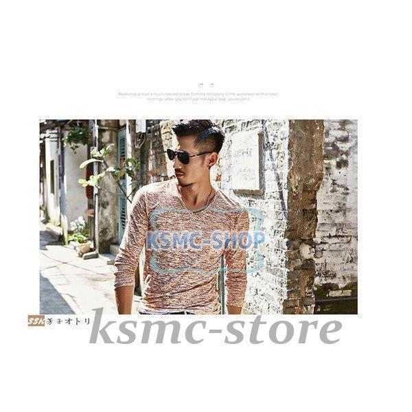 長袖Tシャツ メンズ クルーネック 長袖 カジュアルTシャツ Tシャツ 花柄 細身 カジュアル サマー インナー 夏 お兄系 