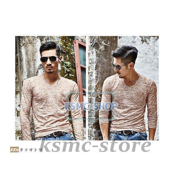 長袖Tシャツ メンズ クルーネック 長袖 カジュアルTシャツ Tシャツ 花柄 細身 カジュアル サマー インナー 夏 お兄系 