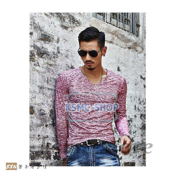 長袖Tシャツ メンズ クルーネック 長袖 カジュアルTシャツ Tシャツ 花柄 細身 カジュアル サマー インナー 夏 お兄系 