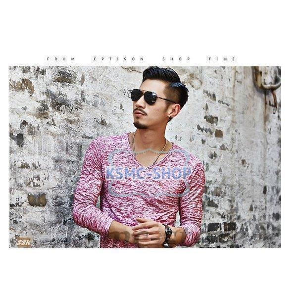 長袖Tシャツ メンズ クルーネック 長袖 カジュアルTシャツ Tシャツ 花柄 細身 カジュアル サマー インナー 夏 お兄系 