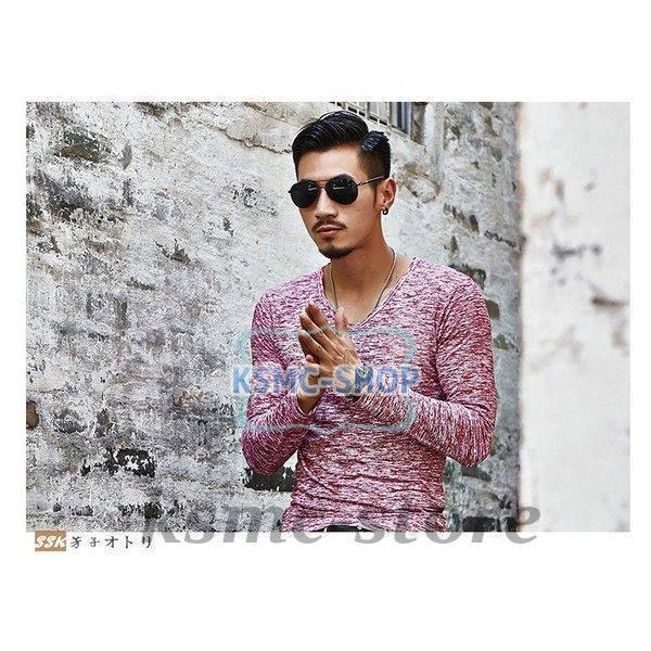 長袖Tシャツ メンズ クルーネック 長袖 カジュアルTシャツ Tシャツ 花柄 細身 カジュアル サマー インナー 夏 お兄系 