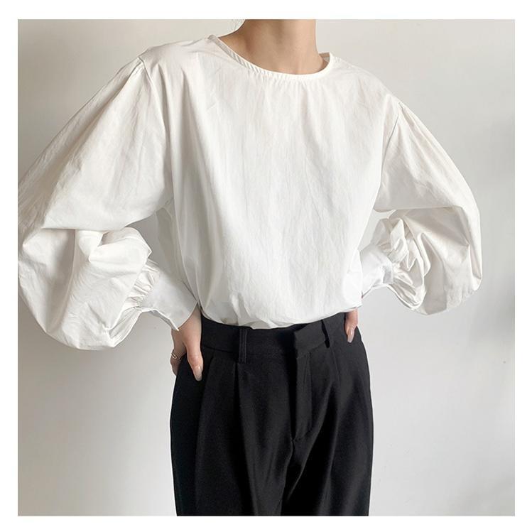 ブラウス トップス 無地 レディース 長袖 ゆったり きれいめ オシャレ エレ上品 新作 オフィス 韓国ファッション きれい 