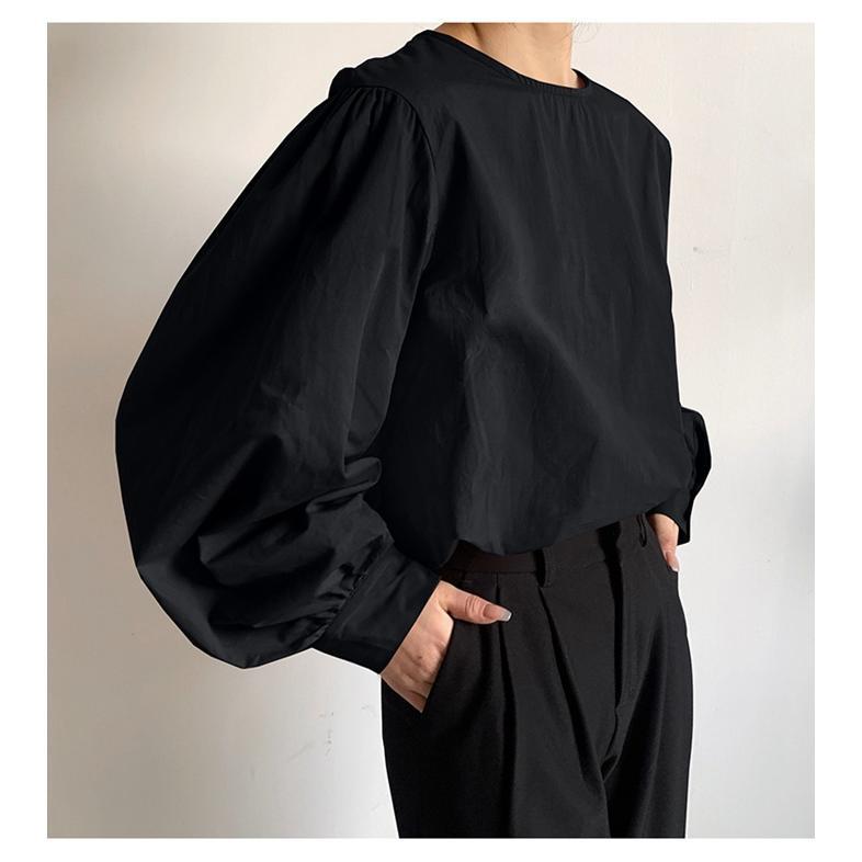 ブラウス トップス 無地 レディース 長袖 ゆったり きれいめ オシャレ エレ上品 新作 オフィス 韓国ファッション きれい 