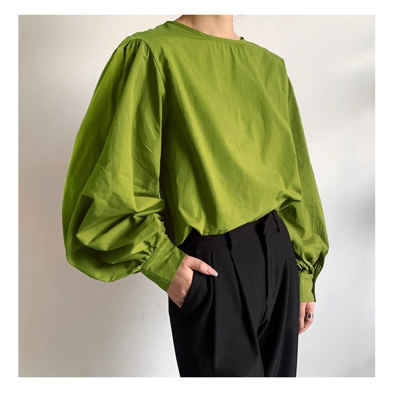 ブラウス トップス 無地 レディース 長袖 ゆったり きれいめ オシャレ エレ上品 新作 オフィス 韓国ファッション きれい 