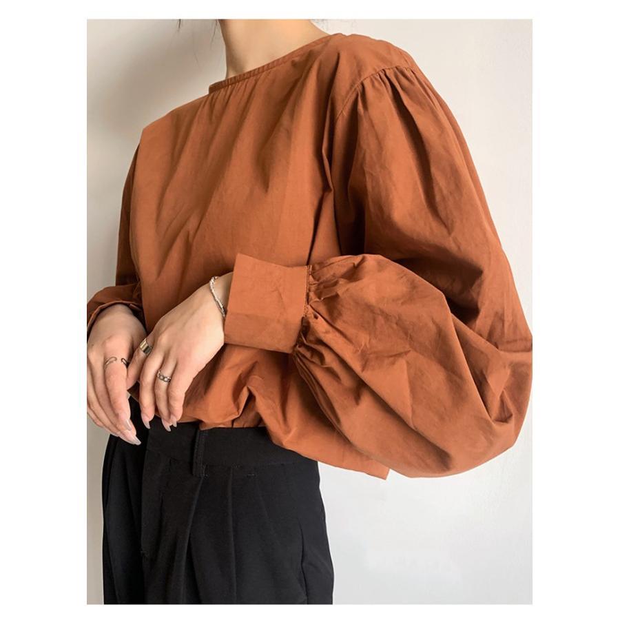 ブラウス トップス 無地 レディース 長袖 ゆったり きれいめ オシャレ エレ上品 新作 オフィス 韓国ファッション きれい 