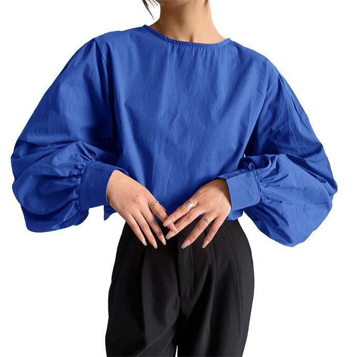 ブラウス トップス 無地 レディース 長袖 ゆったり きれいめ オシャレ エレ上品 新作 オフィス 韓国ファッション きれい 