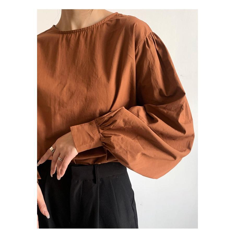 ブラウス トップス 無地 レディース 長袖 ゆったり きれいめ オシャレ エレ上品 新作 オフィス 韓国ファッション きれい 