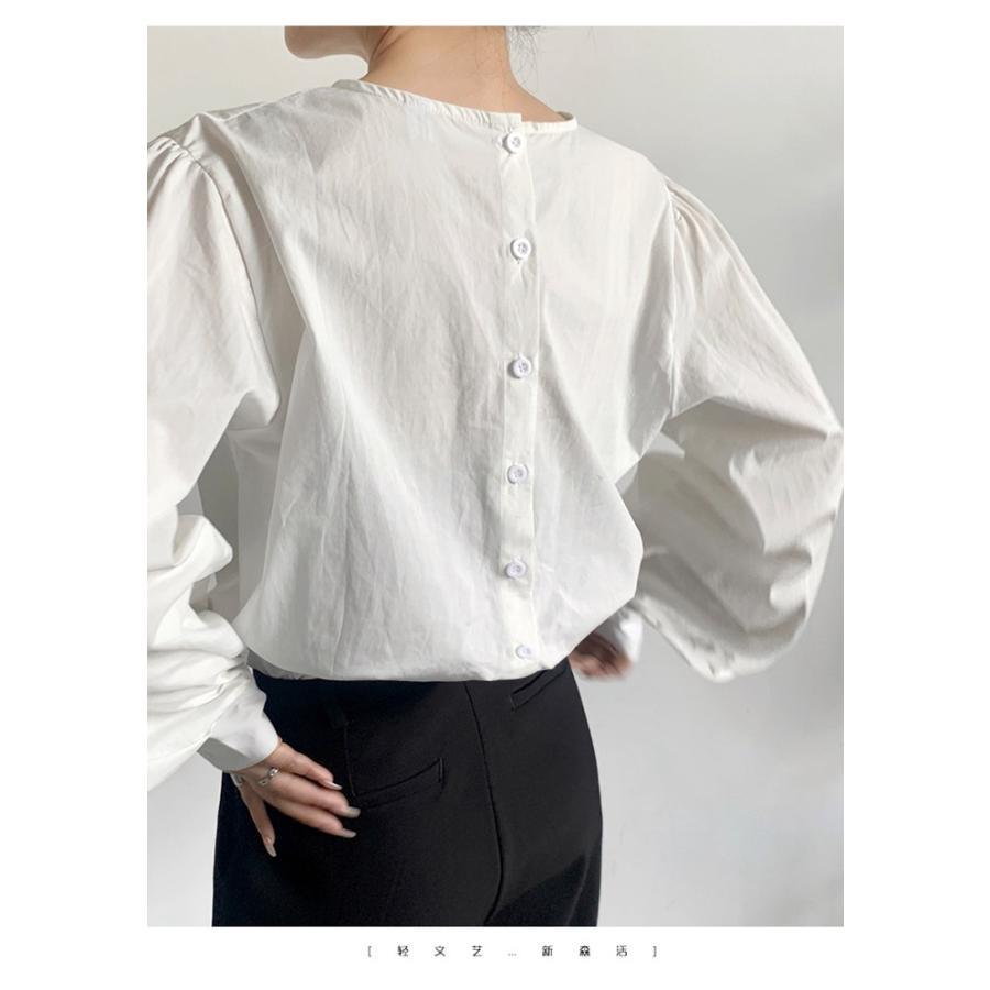 ブラウス トップス 無地 レディース 長袖 ゆったり きれいめ オシャレ エレ上品 新作 オフィス 韓国ファッション きれい 