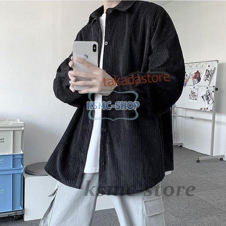 コーデュロイシャツ メンズ カジュアルシャツ コーデュロイ 長袖シャツ 無地 メンズファッション シャツ ゆったり 開襟シャツ トップス おしゃれ 春秋 